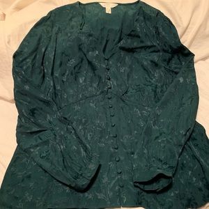 Additionelle Hunter green blouse 1x